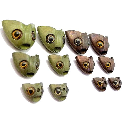 Fish Skull Sculpin Helmet - Mini Olive Head 8 pack Fly Tying